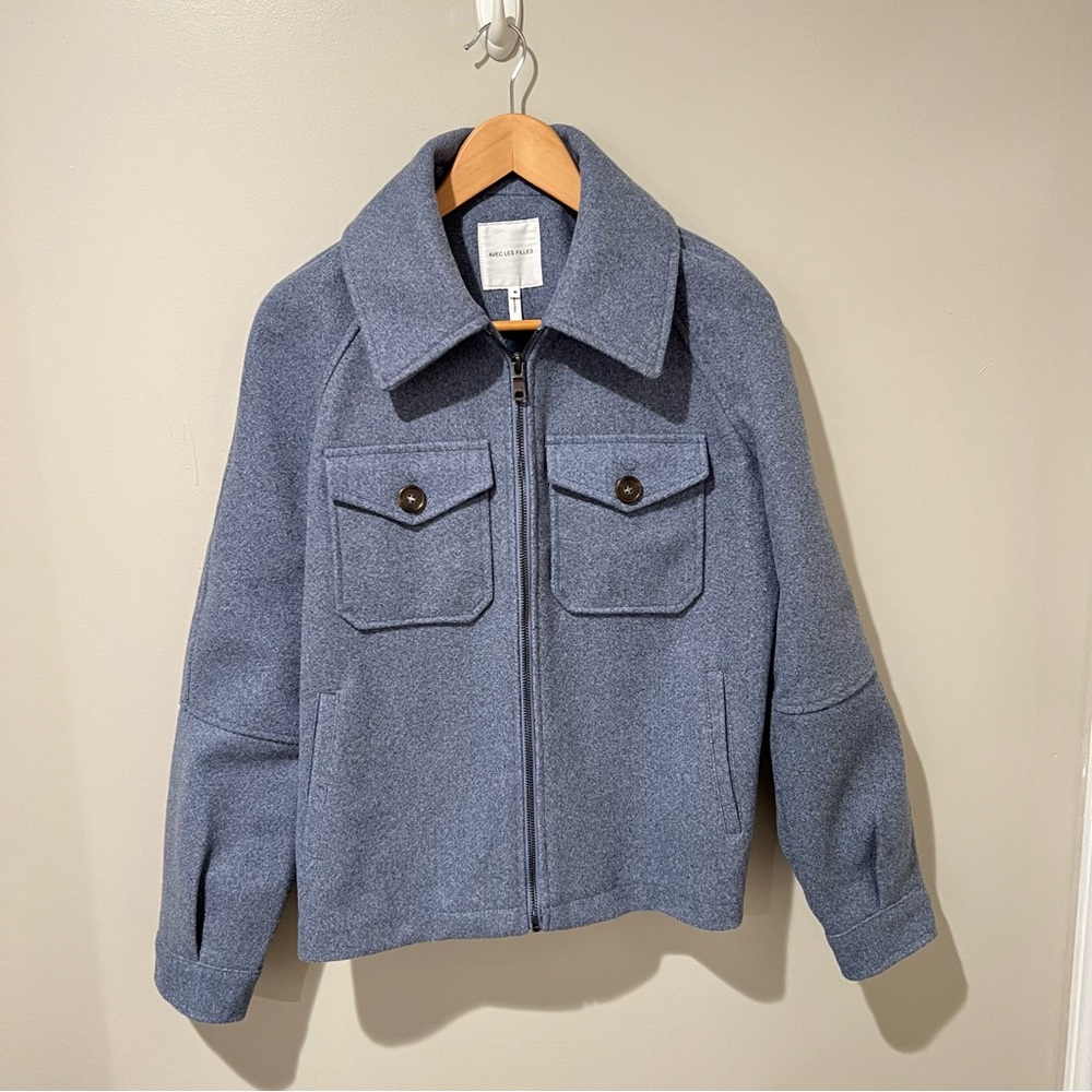 Avec Les Filles Shacket Zip-Up Jacket